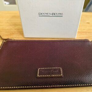 Vintage Dooney & Bourke Leather Long Wallet with ID Holder